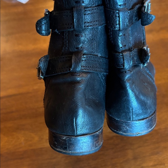 Frye Black Leather Ankle Booties with Buckles - Picture 6 of 6